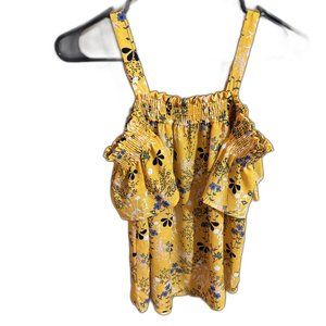 Sienna Sky Off‎ the shoulder yellow flower blouse XS